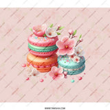 Macaron BackPack, Sakura Flower School Bag, Cute Foodie Travel Bag, Dessert Lover Gift, Stylish Backpack for Girls, Pastel Aesthetic - Tawshia