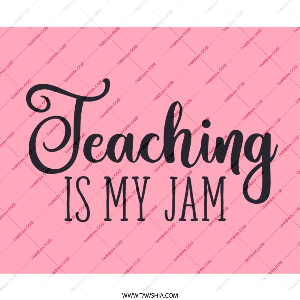 Teaching Is My Jam Mouse Pad, Teacher Appreciation, Pink Office Decor, Funny Teacher Gift, Teacher Desk Accessories - Tawshia
