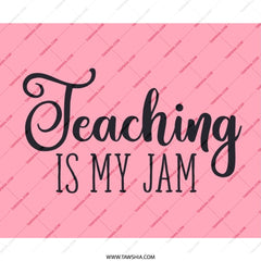 Teaching Is My Jam Mouse Pad, Teacher Appreciation, Pink Office Decor, Funny Teacher Gift, Teacher Desk Accessories - Tawshia