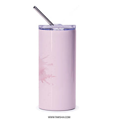 Arabic Mother's Day Tumbler, Pink Watercolor Tumbler, Mom is Life's Heartbeat, Arabic Tumbler Gift, Gift for Mom, Unique Tumbler - Tawshia