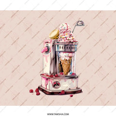 Ice Cream Machine Mouse Pad, Cute Desk Decor, Food Lover Gift, Unique Office Accessories, Kawaii Desk Mat, Pink Aesthetic, Sweet Treat - Tawshia