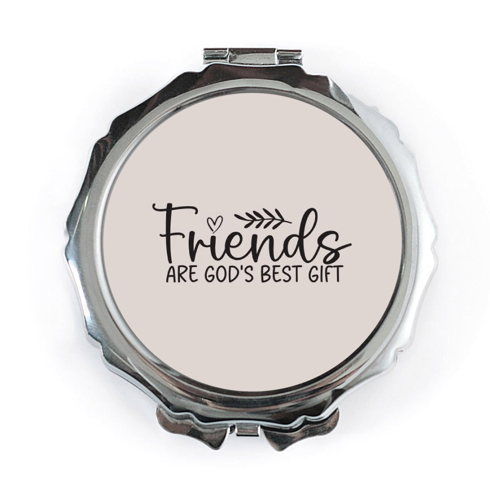 Friends are God's Gift Pocket Mirror, Inspirational Mirror, Best Friend Gift, Christian Gift, Friendship Gift, Compact Mirror for Her - Tawshia
