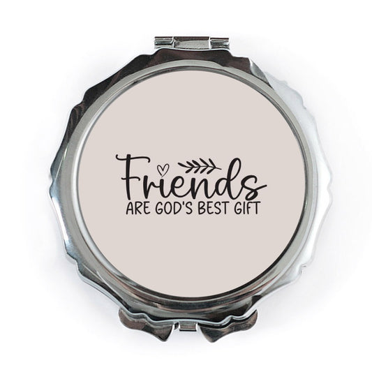 Friends are God's Gift Pocket Mirror, Inspirational Mirror, Best Friend Gift, Christian Gift, Friendship Gift, Compact Mirror for Her - Tawshia