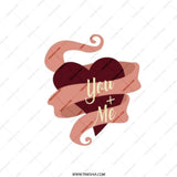 You and Me Pocket Mirror, Heart Pocket Mirror, Love Pocket Mirror, Valentine's Day, Wedding Favor, Anniversary Gift, Romantic Pocket Mirror - Tawshia