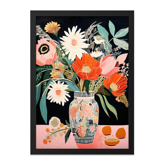 Floral Bouquet Wall Art, Colorful Flower Painting Print, Modern Botanical Home Decor, Still Life Art for Living Room, Trendy Wall Art - Tawshia