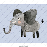 Cute Elephant Mouse Pad, Animal Lover Gift, Desk Decor, Cartoon Elephant Art, Kid's Room Decor, Unique Mousepad, Office Accessories - Tawshia