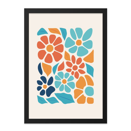 Floral Wall Art, Abstract Flower Print, Retro Botanical Decor, Colorful Floral Wall Decor, 70s Inspired Art, Living Room Art, Trendy Home - Tawshia