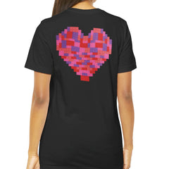 Pixelated Red Heart Design Black T-shirt product type