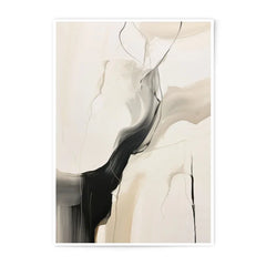 Abstract Art Photographic Print, Neutral Beige Black Wall Art, Modern Minimalist Home Decor, Elegant Line Art Print - Tawshia
