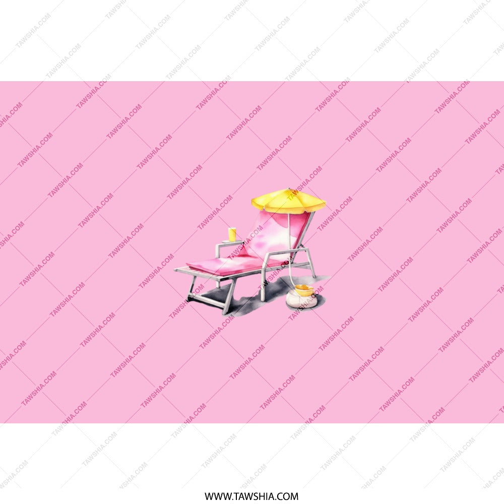 Beach Tumbler, Lounge Chair, Summer Vibes, Pink Tumbler, Beach Lover Gift, Tumbler with Straw, Beach Chair Tumbler, Drinkware - Tawshia