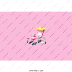 Beach Tumbler, Lounge Chair, Summer Vibes, Pink Tumbler, Beach Lover Gift, Tumbler with Straw, Beach Chair Tumbler, Drinkware - Tawshia