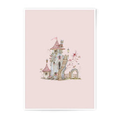 Watercolor Fairy Castle Photographic Prints, Fantasy Art Print, Kids Room Decor, Nursery Wall Art, Whimsical Castle Illustration - Tawshia