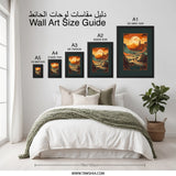 Fantasy Landscape Wall Art, Orange Sunset Print, Adventure Artwork, Framed Nature Scenery, Home Decor, Unique Gift Idea - Tawshia