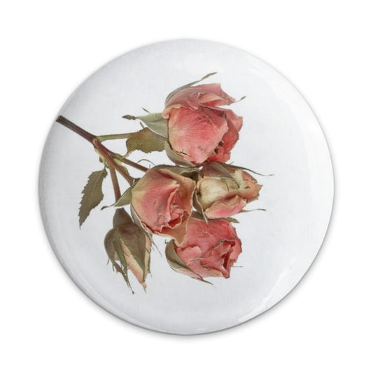 Dried Roses Pinback Button, Floral Aesthetic, Botanical Illustration, Trendy Accessory, Unique Gift, Lapel Pin, Badge, Plant Lover - Tawshia