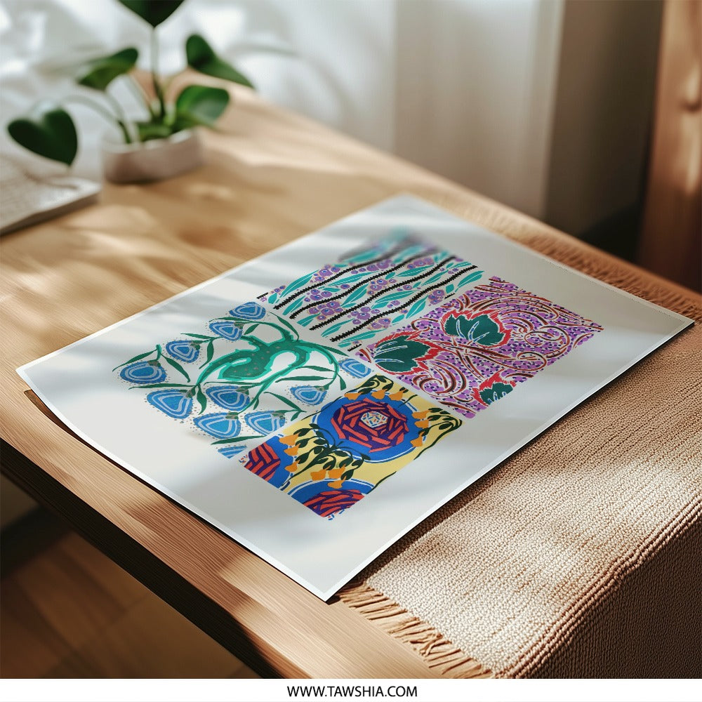 Floral Collage Photographic Print, Botanical Art Print, Abstract Flower Art, Home Decor, Wall Art, Unique Gift Idea - Tawshia