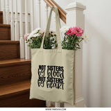 Sisters By Heart Tote Bag, Friendship Gift, Best Friend Tote, Soul Sister Present, Gift for Sister, Birthday Gift, Sisters Tote - Tawshia