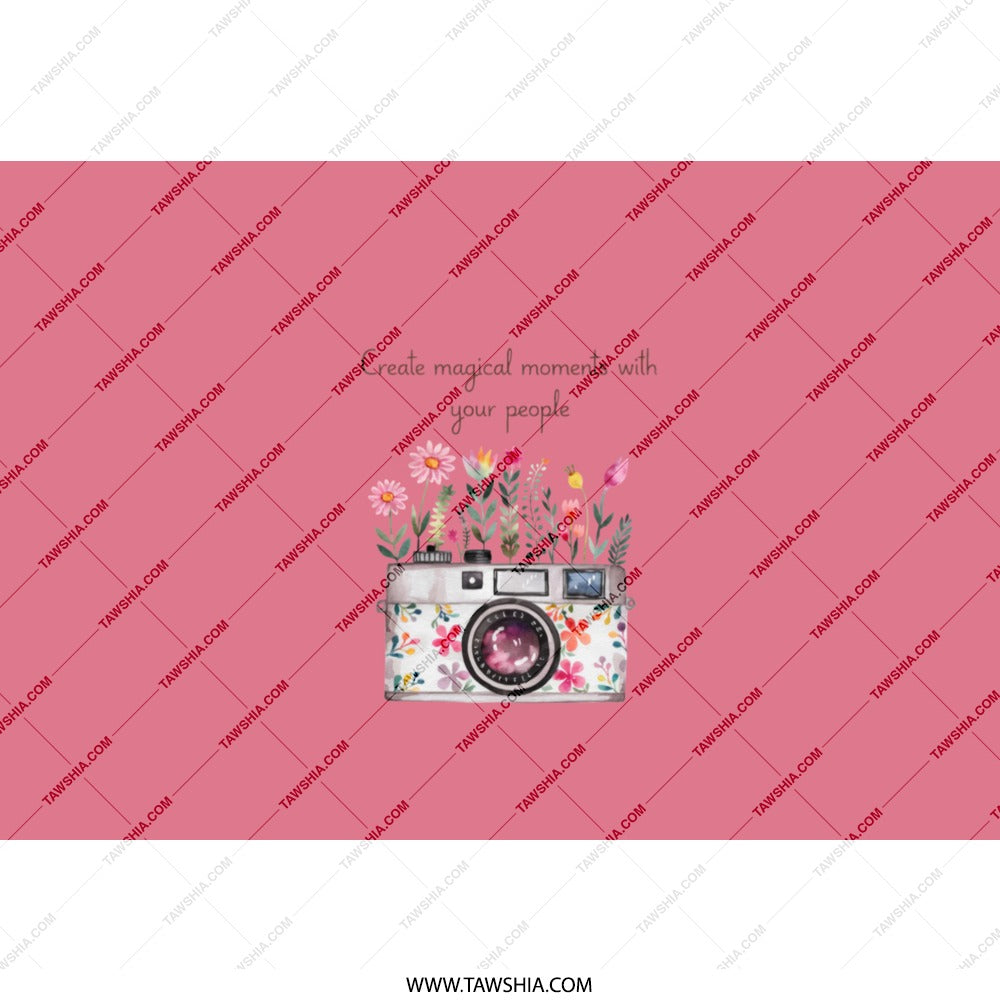 Floral Camera Tumbler, Inspirational Quote Tumbler, Photography Lover Gift, Travel Tumbler, Unique Design Tumbler - Tawshia