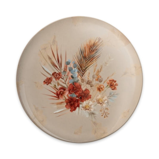 Botanical Pinback Button, Floral Bouquet, Boho Chic, Autumn Hues, Trendy Accessory, Aesthetic Pin - Tawshia