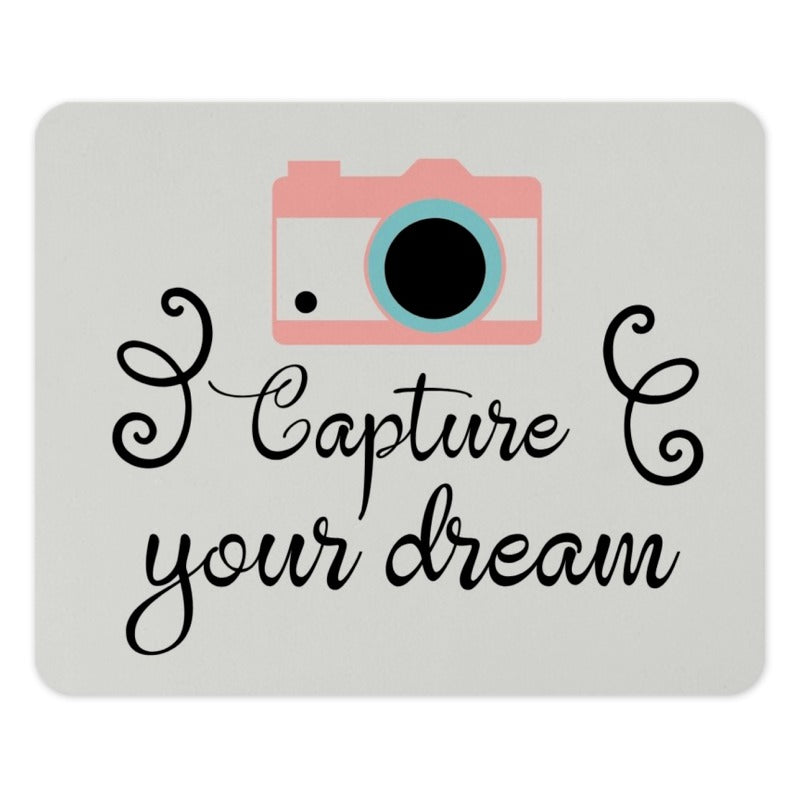 Pink Camera Mouse Pad, Photographer Gift, Capture Your Dream, Photography Lover, Office Desk Decor, Cute Mousepad, Photography Mouse Mat - Tawshia