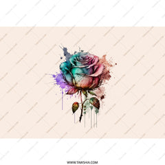 Watercolor Rose Tumbler, Floral Tumbler, Colorful Rose Flower Tumbler, Aesthetic Tumbler, Gift for Her, Modern Tumbler, Trendy Tumbler - Tawshia