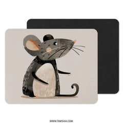 Dapper Mouse Mouse Pad, Cute Rodent Art Desk Decor, Office Accessories, Trendy Computer Mat, Gift Idea - Tawshia
