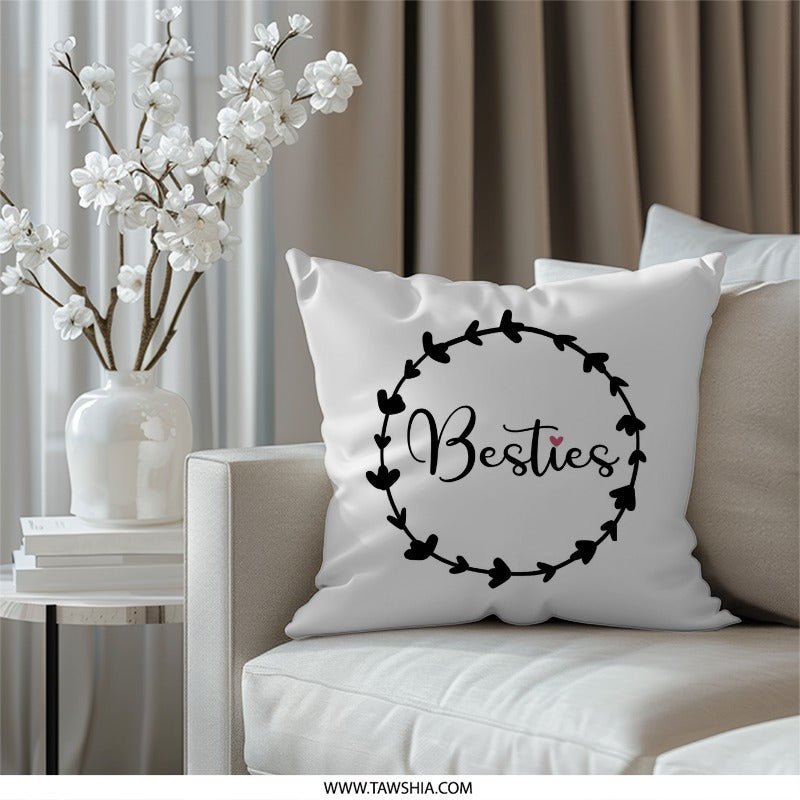 Besties Pillow, Friendship Gift, Best Friend Pillow, Cute Pillow, Best Friends Forever, Bff Pillow, Decorative Pillow, Home Decor - Tawshia