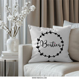 Besties Pillow, Friendship Gift, Best Friend Pillow, Cute Pillow, Best Friends Forever, Bff Pillow, Decorative Pillow, Home Decor - Tawshia