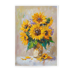 Sunflower Photographic Print, Floral Wall Decor, Still Life Art Print, Sunflower Painting Photo, Bright Home Decor, Summer Flower Print - Tawshia