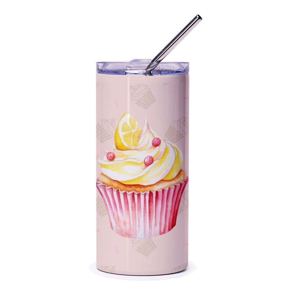 Lemon Cupcake Tumbler, Sweet Treat Tumbler, Foodie Gift Idea, Baking Lover Gift, Trendy Tumbler, Cupcake Art Tumbler - Tawshia