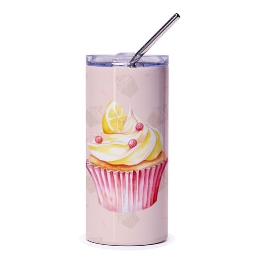 Lemon Cupcake Tumbler, Sweet Treat Tumbler, Foodie Gift Idea, Baking Lover Gift, Trendy Tumbler, Cupcake Art Tumbler - Tawshia