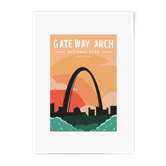 Gateway Arch National Park Photographic Print, St Louis Missouri Art, Sunset Cityscape Wall Decor, Travel Souvenir - Tawshia