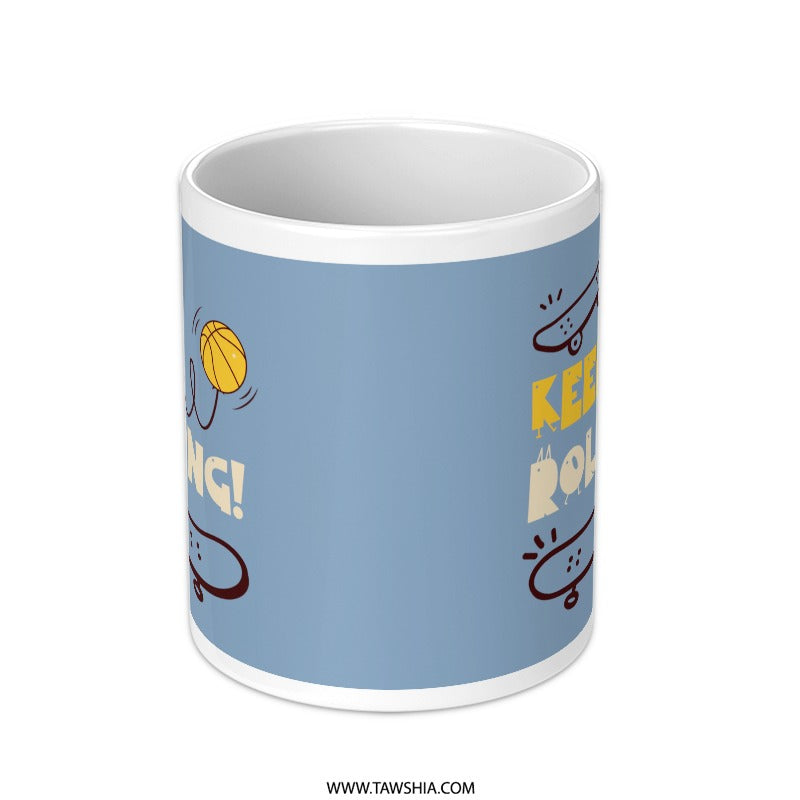 Keep Rolling Basketball Design Mug product