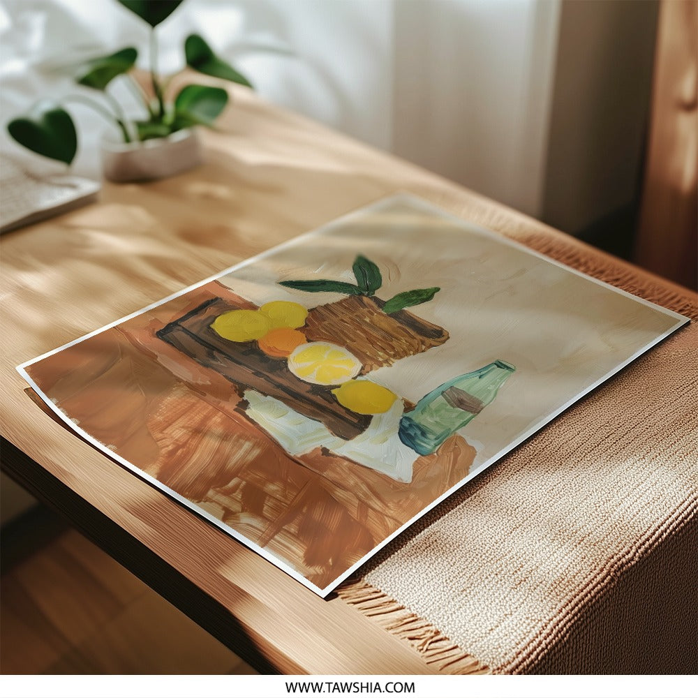 Citrus Photographic Print, Still Life Print, Lemon Orange Art, Kitchen Decor, Fruit Painting Print, Modern Wall Decor, Botanical Art - Tawshia