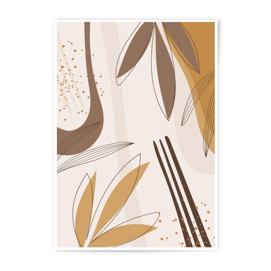 Abstract Leaves Photographic Print, Minimalist Art, Botanical Wall Decor, Neutral Tones, Modern Home Decor - Tawshia