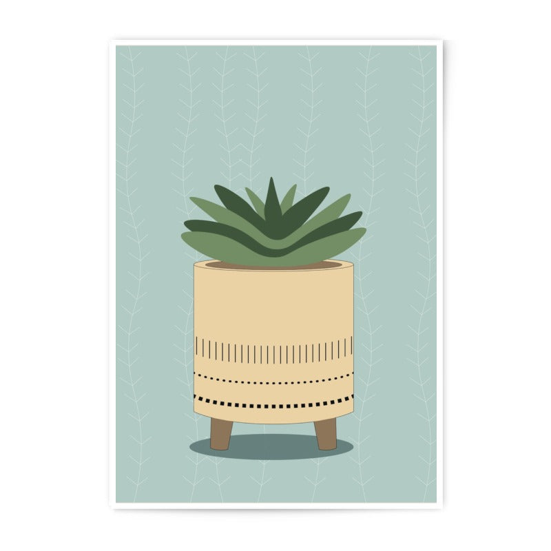 Succulent Photographic Print, Modern Plant Art, Houseplant Print, Minimalist Decor, Botanical Wall Art, Potted Plant Illustration - Tawshia