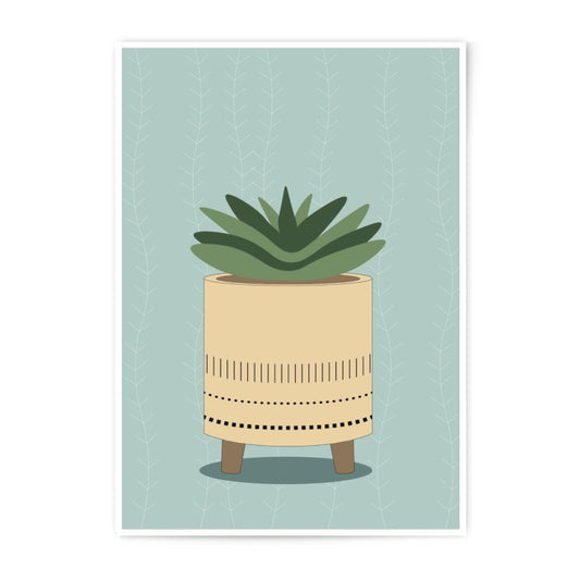 Succulent Photographic Print, Modern Plant Art, Houseplant Print, Minimalist Decor, Botanical Wall Art, Potted Plant Illustration - Tawshia
