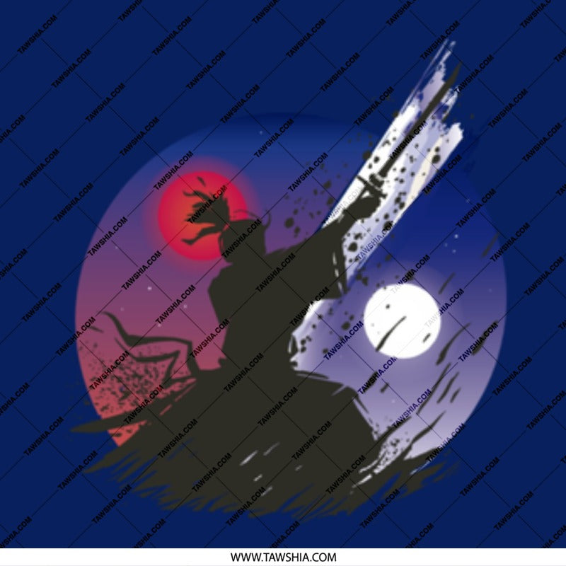 Epic Abstract Art Silhouette with Moon and Sun product
