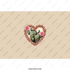 Cactus Flower Tumbler, Heart Tumbler, Desert Flower, Cute Tumbler, Plant Lover Gift, Floral Tumbler, Pretty Tumbler, Unique Tumbler - Tawshia