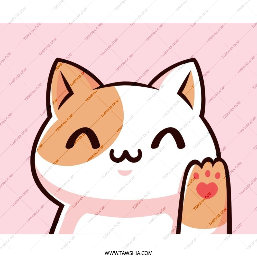 Cute Calico Cat Mouse Pad, Kawaii Kitty Desk Accessory, Pink Aesthetic Computer Mat, Gamer Gift, Office Decor, Animal Lover Gift - Tawshia