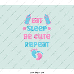 Eat Sleep Be Cute Repeat BackPack, Baby Shower BackPack, New Parent BackPack, Baby Feet BackPack, Cute BackPack, Gift BackPack - Tawshia