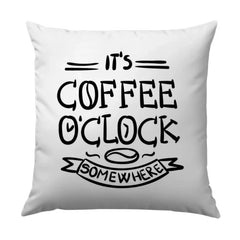 Coffee O Clock Pillow, Funny Coffee Lover Gift, Coffee Time Cushion, Decorative Pillow, Home Decor Pillow, Coffee Bean Pillow - Tawshia