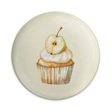Cupcake Pinback Button, Pear Dessert Badge, Watercolor Art, Sweet Treat Pin, Food Lover Gift, Cute Button, Unique Accessories - Tawshia