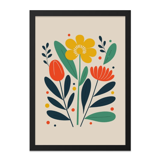 Floral Wall Art, Modern Flower Print, Abstract Botanical Art, Minimalist Home Decor, Colorful Plant Illustration - Tawshia