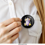 Lavender Lemonade Pinback Button, Floral Drink Badge, Dessert Accessory, Cute Beverage Button, Whimsical Lemon Pin - Tawshia