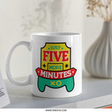 Just Five More Minutes Mug, Funny Gamer Gift, Video Game Lover Present, Gaming Addict Coffee Cup, Gift for Teens, Gift for Son - Tawshia
