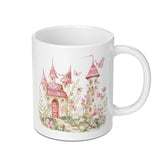 Princess Castle Mug, Watercolor Butterfly Coffee Cup, Fairy Tale Gift, Cute Home Decor, Fantasy Art Mug - Tawshia