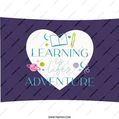 Learning is Life's Adventure Pillow, Decorative Pillow, Inspirational Pillow, Gift Pillow, Purple and White Pillow - Tawshia