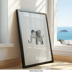Cute Elephant Wall Art, Nursery Decor, Kids Room Art, Baby Animal Art, Playroom Decor, Elephant Print - Tawshia