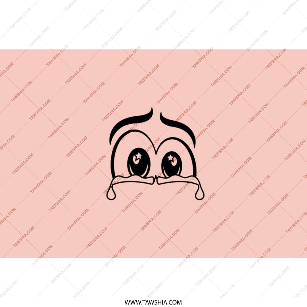 Cartoon Face Tumbler, Crying Starry Eyes Tumbler, Funny Drinkware, Unique Gift Idea, Trendy Tumbler Design, Gift for Her, Gift for Him - Tawshia