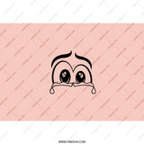 Cartoon Face Tumbler, Crying Starry Eyes Tumbler, Funny Drinkware, Unique Gift Idea, Trendy Tumbler Design, Gift for Her, Gift for Him - Tawshia